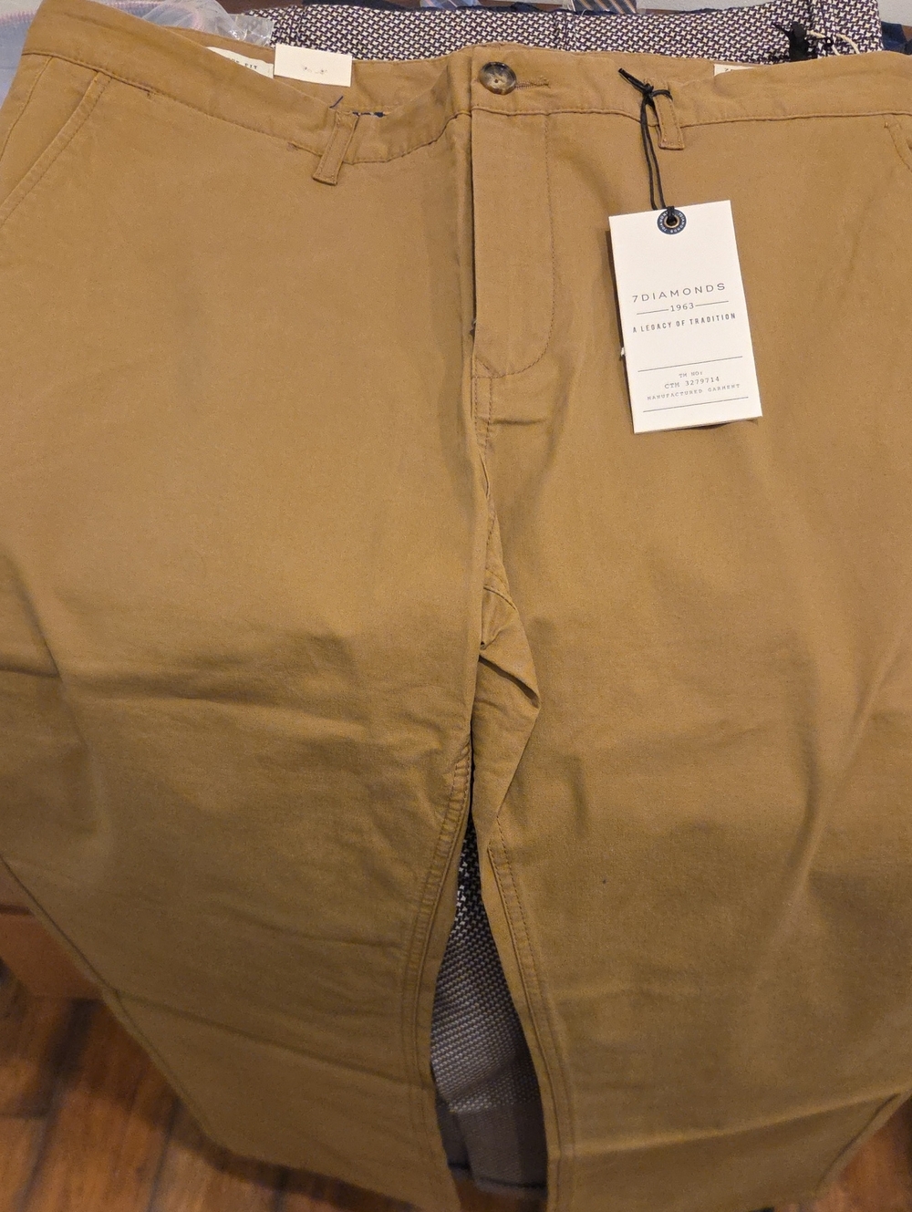 7 Diamonds Men’s Khaki/Tan Cotton Chino Pants